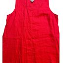 J.Jill  100% Linen Poppy Red Sleeveless Scoop Neck Shift Dress Boho Size Large Photo 6