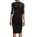 Rebecca Taylor  Short Sleeve Lace Mixed Media Sheath Dress Black Bodycon Photo 4