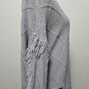 Simply Southern  Gray Cable Knit Fringe Oversized Sweater Size XL Photo 3