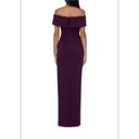 XScape Off The Shoulder Slit Crepe Evening Gown Purple Sz 4 Bodycon Maxi NWT Photo 1