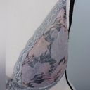 Natori 🍎5/25  Bra Full Coverage Gray Floral Lace Underwired Size 32DDD Size 32F Photo 2