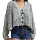 Urban Outfitters Mint Oversize Batwing Dolman Sleeve Knit Crop Cardigan Sweater Photo 0