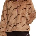 Nike  Sportswear Plush Printed Faux Fur Jacket in Dk Driftwood Cacao Purple Photo 8