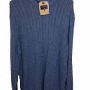 Saddlebred  Ladies Cable Knit Sweater Blue Large Crew Neck Cotton Blend Comfy Photo 0