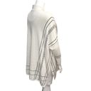 Chico's  Size L XL White Beaded Boho Poncho Oversized Sweater Top Dolman Sleeves Photo 3