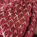 Mixit 🍎5/25 NWT  Infinity Knit Scarf Burgundy Golden Metallic Photo 2