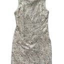 Leslie Fay  White and Silver Sequin Bodycon Dress 6 Photo 0