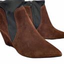 Bella Vita  Womens 8.5 Darin Suede Brown Black Wedge Pointed Chelsea Ankle Bootie Photo 0