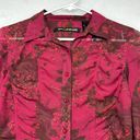 DKNY DNKY Jeans Women's Sheer Floral Print Collared Top Button-Down Blouse Sz S Photo 1