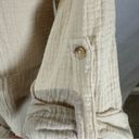 Solai the Label beige 100% cotton linen shirt dress with pockets size small Tan Photo 2