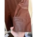 Vintage 100% Leather Red Belted Trench Coat Size 11/12 70s Burgundy Photo 7