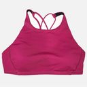 Lululemon  Free To Be Bra Size 8 Dark Pink Berry Wine Criss Cross Back Photo 0