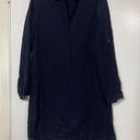 Massimo Dutti  Navy Blue Button front Mulberry silk tunic blouse shirt size US 4 Photo 0