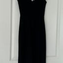 Leith sleeveless midi black bodycon fit and flare sheath dress with slit Photo 0