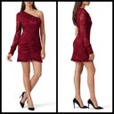 Alexis 💕💕 Ilana Lace Long Sleeve Dress ~ Dark Red XS One Shoulder Sheath Dress Photo 1