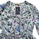 a.n.a -Kaci Dress Lavender Green Floral Flutter Short Sleeve Tiered Boho Small Photo 9