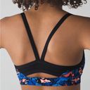 Lululemon  Rise and Run Bra Mini Paint Storm Harbor Blue Multi / Black Photo 1