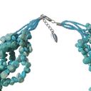 Coldwater Creek  Turquoise Blue Shell Statement Multi Strands Necklace Photo 2