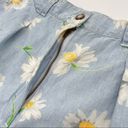 Daisy Vintage  Shorts‎ Summer Blue High Waisted Floral Flowers Cotton Petite Photo 2