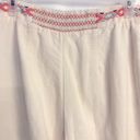 Anthropologie  Wide Leg Boho Embroidered Linen Pants with Pockets White 0 Photo 4