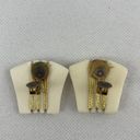 None Vintage faux ivory clip-on earrings Photo 3