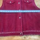 Woolrich  Vintage 100% Wool Red Collared Vest Size Large w/ Pockets & Hem Detail Photo 5