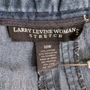 Larry Levine  Women Stretch Blue Denim Jeans Flare Knee Length Skirt Size 18W Photo 3