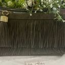 India Hicks Fringed Purse Army Green Suede Clutch w/Tassel London Harbour Island Photo 0