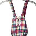 American Eagle  Purse Pink Blue Plaid Fabric Tote Bag Casual Preppy Colorful Y2K Photo 3