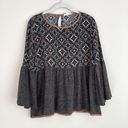 THML  Anthropologie Top Boho Flair Sleeve Geometric Jacquard Size Medium Photo 0