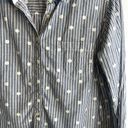 JCP Polka Dot Striped Long Sleeve Button‎ Front Shirt Size Large Blue Photo 3