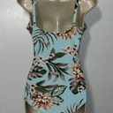 Beach Club Palisades  Blue Wrap Floral One Piece Swimsuit Women’s L Large Photo 2