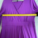 Eileen Fisher  Fuchsia Purple Faux Wrap Jersey Knit Midi Dress Large Photo 4