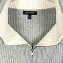 Banana Republic  Oversized Half Zip Sweater Cashmere Blend Heather Gray Medium Photo 12