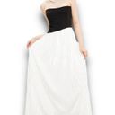 NEW Commense Strapless Asymmetrical Pleated Maxi Dress Black White Size Small Photo 5