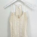 Cami NYC  The Racer Metallic Stripe Ivory Silk Lace Tank Top Camisole XS Photo 0