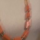 Coldwater Creek Signed  Long Statement Orange Beaded Costume Necklace Photo 3