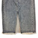 Juicy Couture  Black Label Light Wash Distressed Raw Hem Denim Midi Skirt size 29 Photo 6