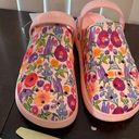 Varsity JOYBEES WOMEN'S SLIP-ON  CLOGS PINK PAINTED FLORAL WOMEN'S SIZE 9 Photo 1