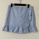 Love Riche  Blue White Stripe Ruffle Skirt Size Large Photo 0