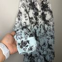 Anthropologie  Lavinia Embroidered Floral Dip Dye Shirtdress White Blue S 10 Photo 4