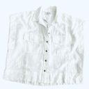 Madewell Womens White Flap-Pocket Button-Up Shirt in 100% Linen Photo 2