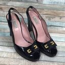 Isaac Mizrahi Black Patent Leather Slingbacks Photo 0