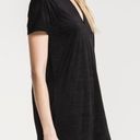 Z Supply The Suede Cut-Out Dress Black V-Neck Strappy Felt Cutout Edgy Mini XS Photo 2