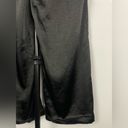 Oak + Fort  Black Satin Flowy Wide Leg Pull On Elastic Waist Pants Photo 8