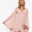 Boohoo  Dobby Chiffon Wide Sleeve Skater Dress Size US8 Photo 0