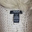 Alfani  Womens Sweater Vest Petite Medium Cable Knit Wool Blend Faux Fur Collar Photo 2