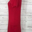 Karen Scott  Sport X-Small Dress Red Stretch Cap Sleeve Button Accent Scoop Neck Photo 6