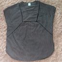 Xhilaration Black and White Striped Swimsuit Coverup Photo 0