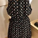 Wilfred  ARITZIA Black Floral Effet Cinched Halter Dress Size Large‎ Photo 3